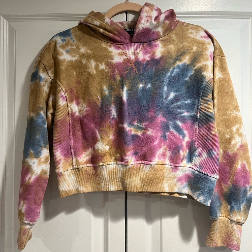 Cozy Cropped Girls Tie Dye Hoodie